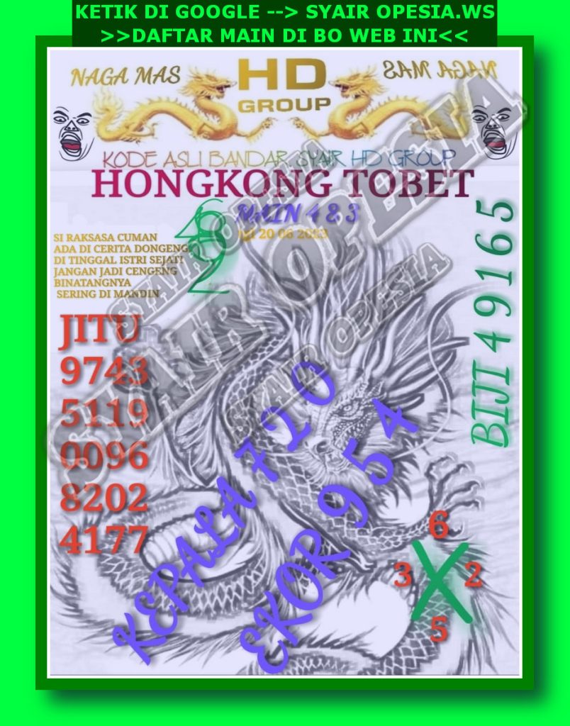 Syair Toto Hongkong 20 Juni 2023 Royal Syair